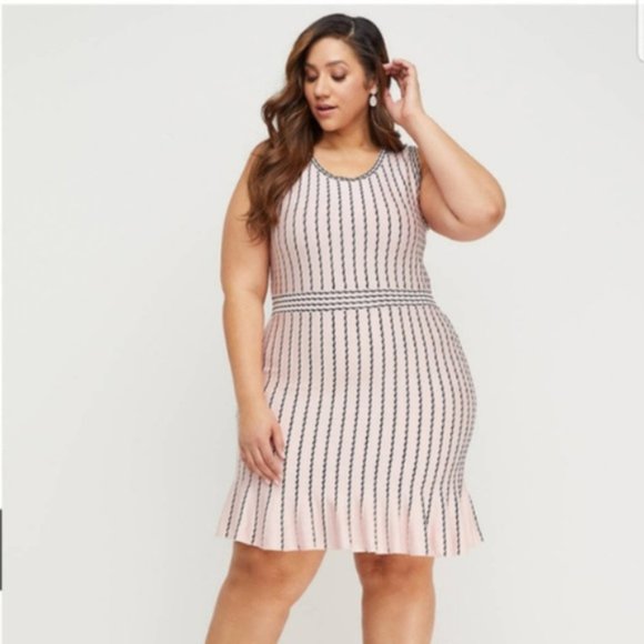 4x 26/28 Textured Fit & Flare Sweater Dress - Picture 1 of 4